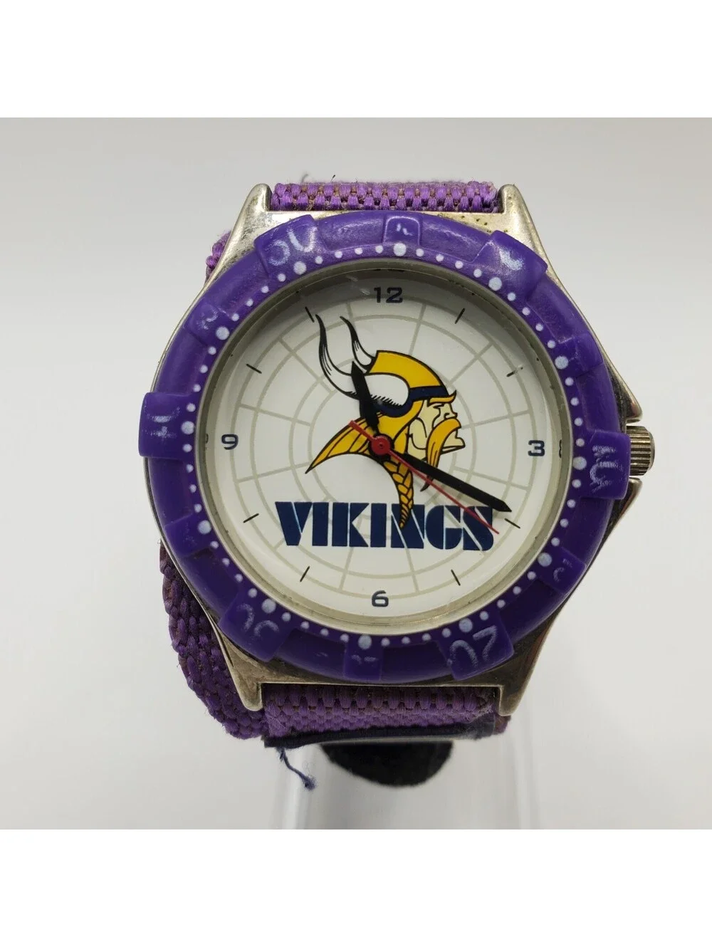 Vintage 1999 Vikings Sportm Kids Watch 28mm New Battery Nylon Band